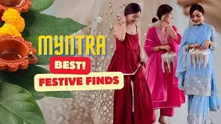Праздничный набор Myntra I Курта, украшения, сумки I Идеи нарядов для Дивали и Карва Чаут
