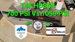 T4E HDB68 16 Joule 700 PSI HPA Vs 1050 PSI HPA Grimburg Jul V3s & 9.9 gram Riot Balls Chrono