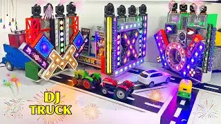 DIY Mini Wedding DJ Road Lights shaadi wala DJ | Creative DJ with Loading Truck Decoration DJ Lights