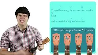 Blowin' in the Wind - Bob Dylan | Easy Ukulele Tutorial & Cover (28)