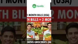 1 Month Bills in USA = 2 Months Food in India 🤯🍲 #CostOfLiving#USAvsIndia#BudgetComparison