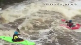 Storm Desmond makes exciting rapids for Kayakers in Ireland
