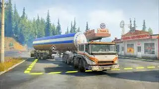 Oil Delivery to Fuel Station with Azov73210 Truck in Snowrunner