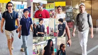 Sussanne Khan Arslan Goni Zayed Khan Hrithik Roshan Saba Azad With Family At Airport Today 