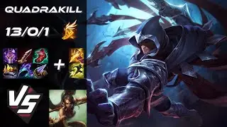 JUNGLE Talon vs Nidalee [QUADRAKILL] - EU Grandmaster Patch 25.S2.3