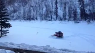 Snowtracs coming up the Chatanika River