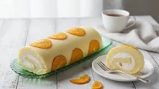 Beautiful & Delicious Orange Roll Cake | Quick & Yummy Orange Swiss Roll Cake Recipe 