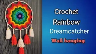 Crochet Rainbow Dreamcatcher #vaishaliscrochet
