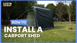 How to Install the Outdoor Carport Shed | AW10001/AW10004 #costway #howto