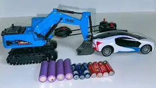 Remote Control Excavator 2.4Ghz vs Super car  with 5D light Unboxing & Testing @RCTypetv