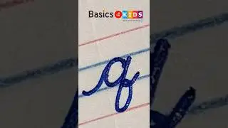 cursive small letter q | small cursive letter q | small letter q in cursive handwriting @Basics4Kids