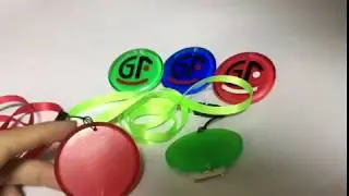 GFLAI LED Light Up Badge with Lanyard Customize Logo 3 Modes Souvenir Promotion Gifts