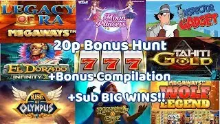20p Bonus Hunt. On 7 Games + bonus Compilation + Sub BIG WINS!!