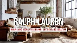 Warm Living Room Layers with Ralph Lauren Browns Leathers and Signature American Ease