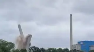 Ensdorfer Kohlekraftwerk Sprengung 2024. Ansicht 3.