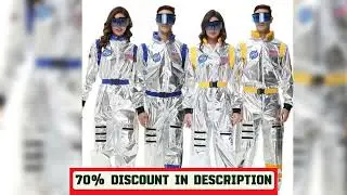 A must-have product!&nbsp;Adult Silver Astronaut Costume Men Women Spaceman Suit Space Jumpsuit Hallowe