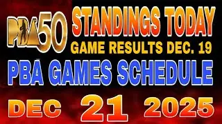 PBA Standings today as of December 19, 2025 | Pba Game results | Pba Schedule  December 21, 2025