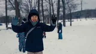 Xmas Family Trip: Canada Day 3 Part 1. Isabella y Cristella conocen la nieve. Mont Royal Montreal