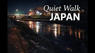 Quiet Night Walk From River to Tokyo Neighborhood