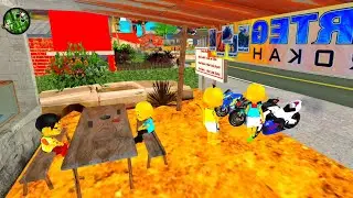Upin dan ipin bawa Motor Sport PaPa Polisi masuk Kolam ikan , Jarjit senang 🤣 Dunia Oyya
