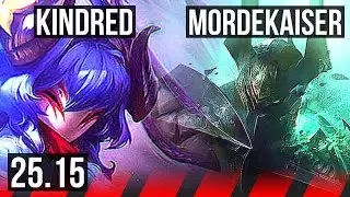 KINDRED vs MORDEKAISER (TOP) | 7 solo kills, 600+ games, 12/3/5 | NA Master | 25.15
