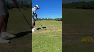 Treinando golfe com o taco h&iacute;brido #golf #golfe #golfskill #golfswing #golfista #golfer