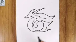 EASY DRAWING THE GARENA FREE FIRE LOGO | MARKER SKETCH DRAWING FREE FIRE LOGO | FREE FIRE DRAWING