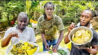 Ackee n callaloo| pot a boiled food| traditional Jamaican food