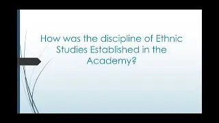 On Strike: Ethnic Studies 1968-1999 Lecture