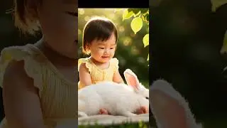 Quiet Joy &ndash; Baby and Bunny Sharing a Peaceful Moment
