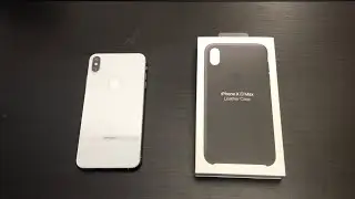 iPhone XS Max (Silver) & Official Black Leather Case Unboxing!