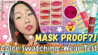TRYING OUT JCAT BEAUTY LIP LOCK MASK PROOF LIQUID LIPSTICK | WEAR TEST + SWATCHES