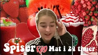 SPISER RØD MAT I 24 TIMER🍅🍎🍓