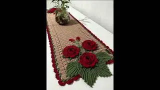 Crochet dining table rug for flowers work 😊