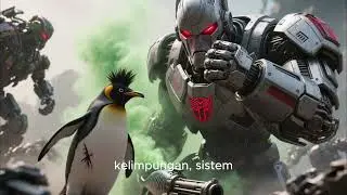 Pertempuran Seru Penguin dan Transformer di Perkotaan #transformers #penguins #penguin #cartoon#seru