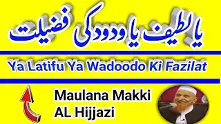 ya Latifu ya Wadoodo ki fazilat | maulana makki Al hijjazi