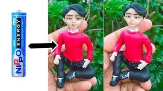DIY a little boy doll with old battery and clay| Creative Jay | DIY | clay | doll | sculpture| craft
