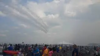 Blue Angels in Delta formation  KC airshow 7/3/21 flying their new F-18 Super Hornets