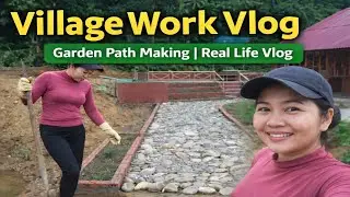 Village Work Vlog | Garden Path Making | Real Life Vlog 