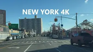4K New York - Driving tour of Brooklyn (Surf Ave & Brighton Beach Ave & Oriental Blvd) - Jan 16,2026