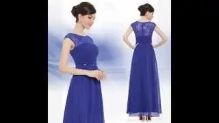 Sommerkleid / Blaues Kleid Rundhals - g&uuml;nstige Sommerkleider Online Bestellen