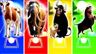 Cow vs Manny vs Ferdinand vs Valiente in Tiles Hop EDM Rush 🎶