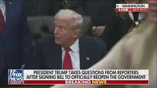 White House-press team gets the media to leave immediately as Trump is asked about the Epstein files