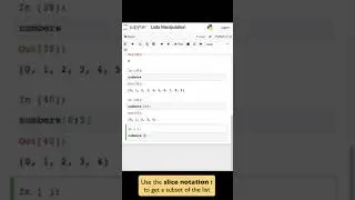 Python Lists Manipulation (range, indexes, slicing, sorting)