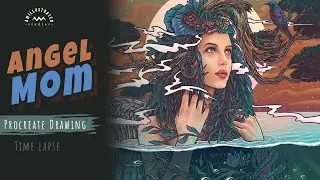 Procreate time lapse Angel Mom | Procreate Drawing on iPad Pro | procreate illustration tutorial