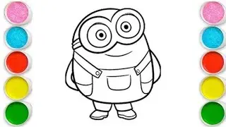 Cute Bob Minion Drawing for kids, Painting & Coloring for kids, Toddlers | Let's Draw Together
