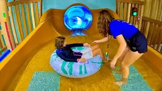 Blue Tunnel Water Slide at Great Wolf Lodge Webster #texas
