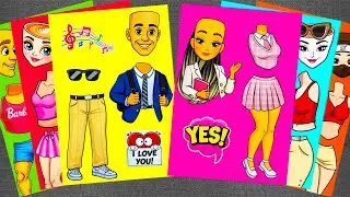 [💛paper diy🧠] Tung Tung Tung Sahur School Boy & DJ Ballerina Cappuccina 💿 Brainrot Sticker Book ASMR