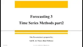 Forecasting 3 Exponential Smoothing Methods شرح