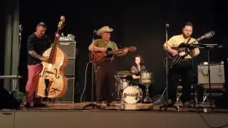 The Doggone Honkabillies Live on Stage Borough Hall Godalming with Bettie Page tribute. 15/4/17